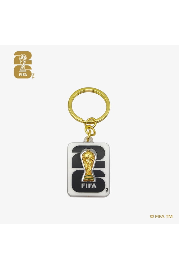 FIFA World Cup 2026 Soccer 3D Rotating Trophy and Emblem Keychain