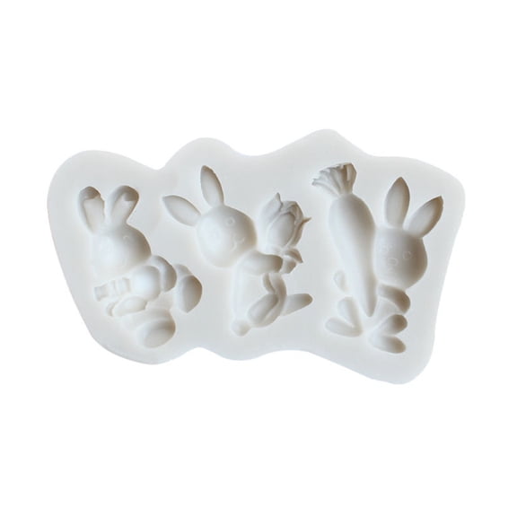 3D Rabbit Shape Cake Mould Easter Fondant Soft Non Stick Mold Cake Chocolate Decoration Kitchen Tool