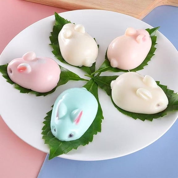 3D Rabbit-Shaped Mousse Cake Molds, 6-Cavity Silicone Baking Pan for Making Ice Cream, Jelly, Pudding, Dessert