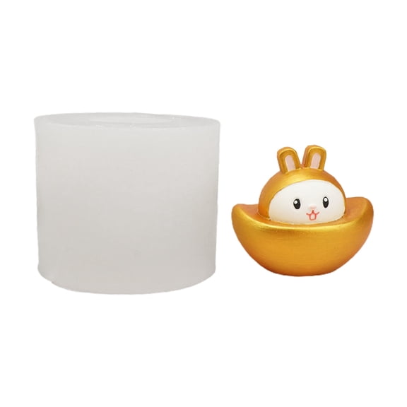 New Year Rabbit Candle Mold 3D Soap Molds DIY Cake Baking Gypsum Mould for Resin Clay Chocolate Decorating Tool