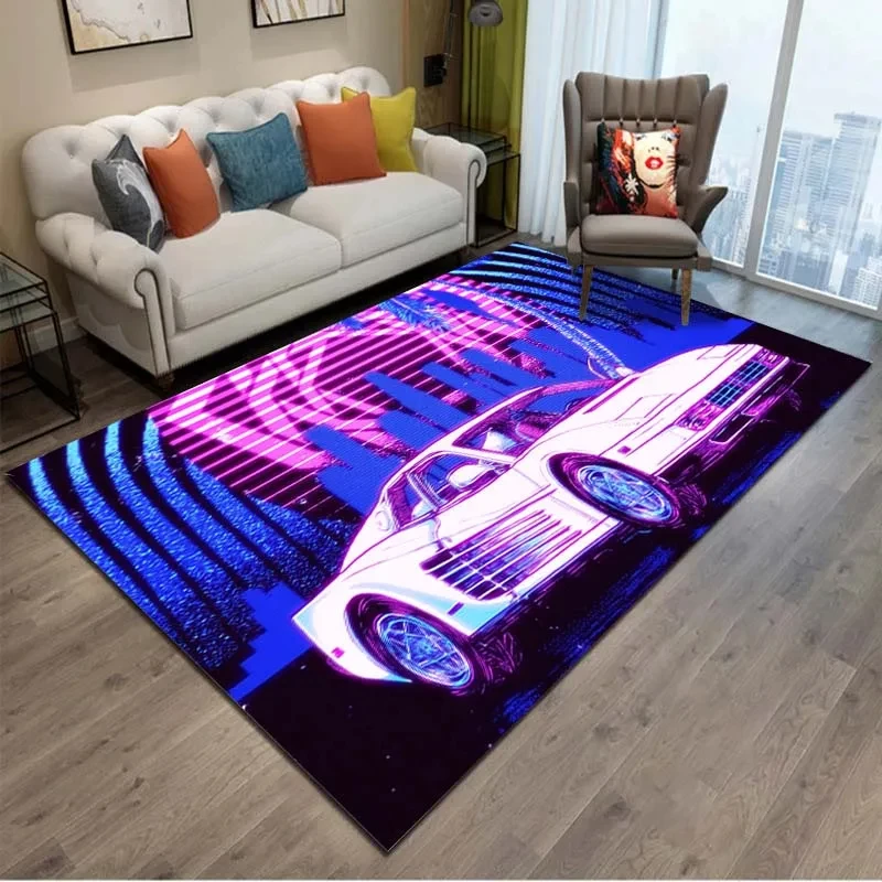 3D Racing Retro Car Carpet for Bedroom Rugs Soft Floor Mat Living Room ...