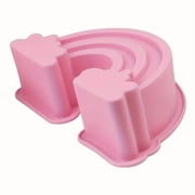 3D Rainbow Cloud Silicone Cake Mold - 8.9x2.8x2.5 Non-Stick Flexible Baking Mold for Cakes, Bread, Jelly, and Candles