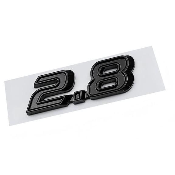 3D Raised Car Badge 2.8 ABS Exterior Trunk Trim, Adhesive Back Number Accent for Body Detail and Replacement