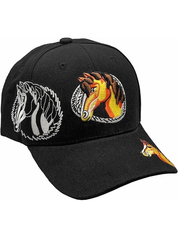 3D Raised Embroidery Horse Farm Baseball Cap Hat, Multiple Colors