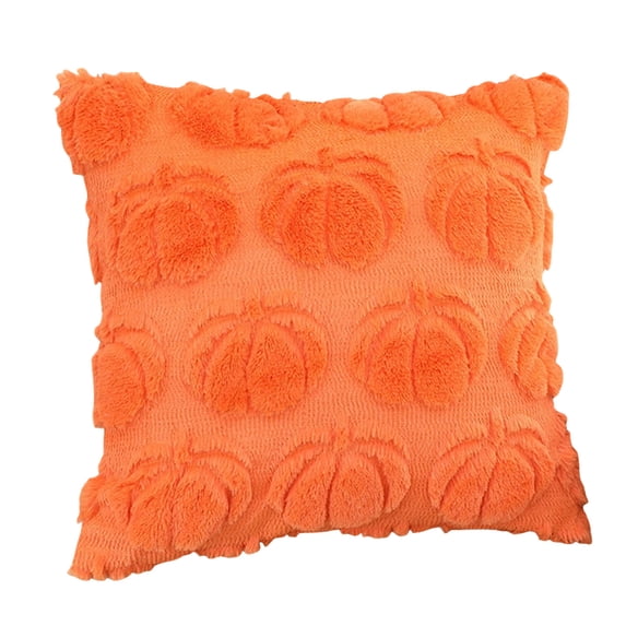 3D Raised Pumpkin Throw Pillow Cover 18x18 Inch, Halloween Fall Plush Tufted Decorative Cushion Case for Sofa Couch Indoor Holiday Home Decoration