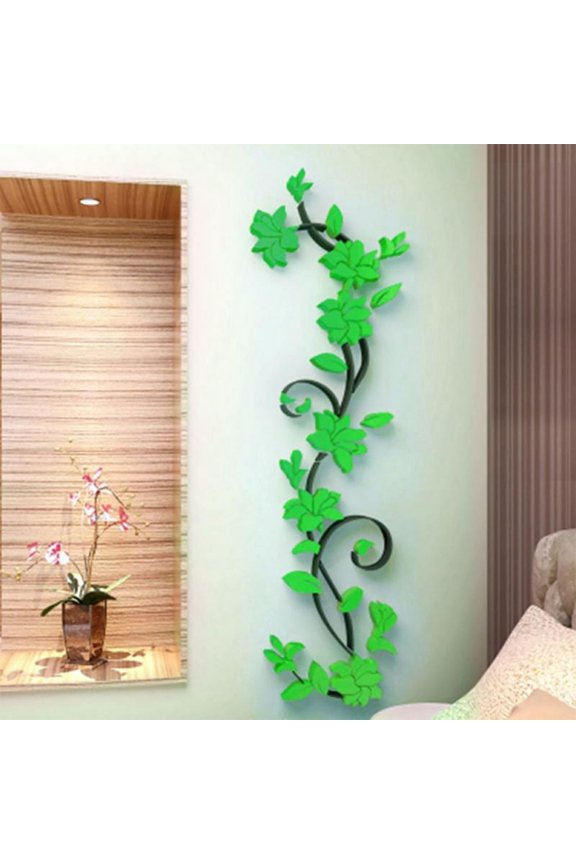3D Rattan Flower Wall Murals for Living Room Bedroom Sofa Backdrop Tv Wall Background, Originality Stickers Gift, Wall Decor Decal Sticker (35(H) x 11(W) inches)