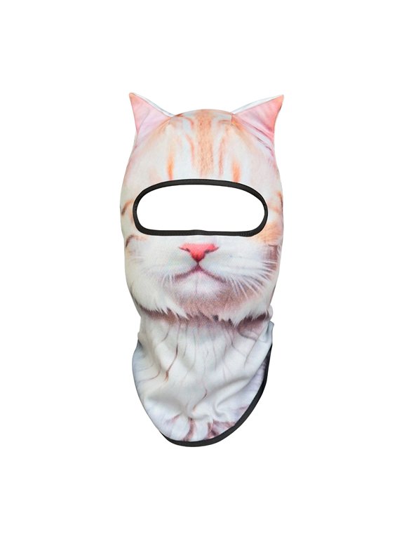 3D Realistic Animal Print Full Face Balaclava, Breathable Windproof Sweat Wicking Headgear, Funny Animal Face Hood for Cycling Motorcycle Skiing Party Cosplay