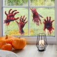 thumbnail image 1 of 3D Realistic Bloody Hand Window Clings - Creepy Halloween Glass Stickers for Doors/Mirrors Translucent Red (Style A), 1 of 7