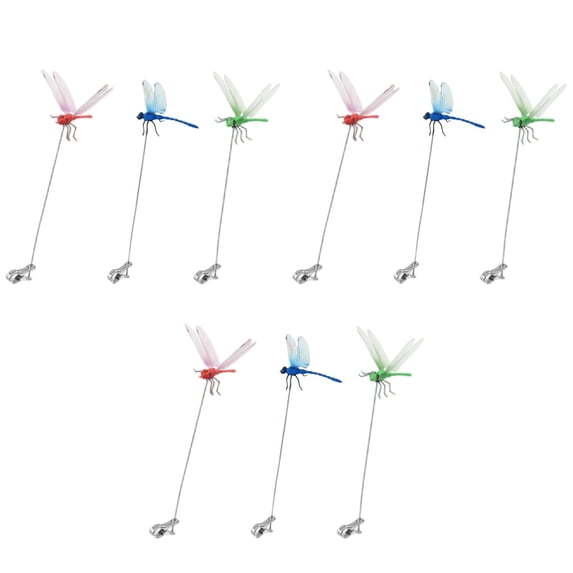 3D Realistic Dragonfly Clips for Garden Decor, Decorative Dragonfly Stakes - Artificial Insect Ornaments for Indoor Outdoor Patio Plants, Garden (9pcs)