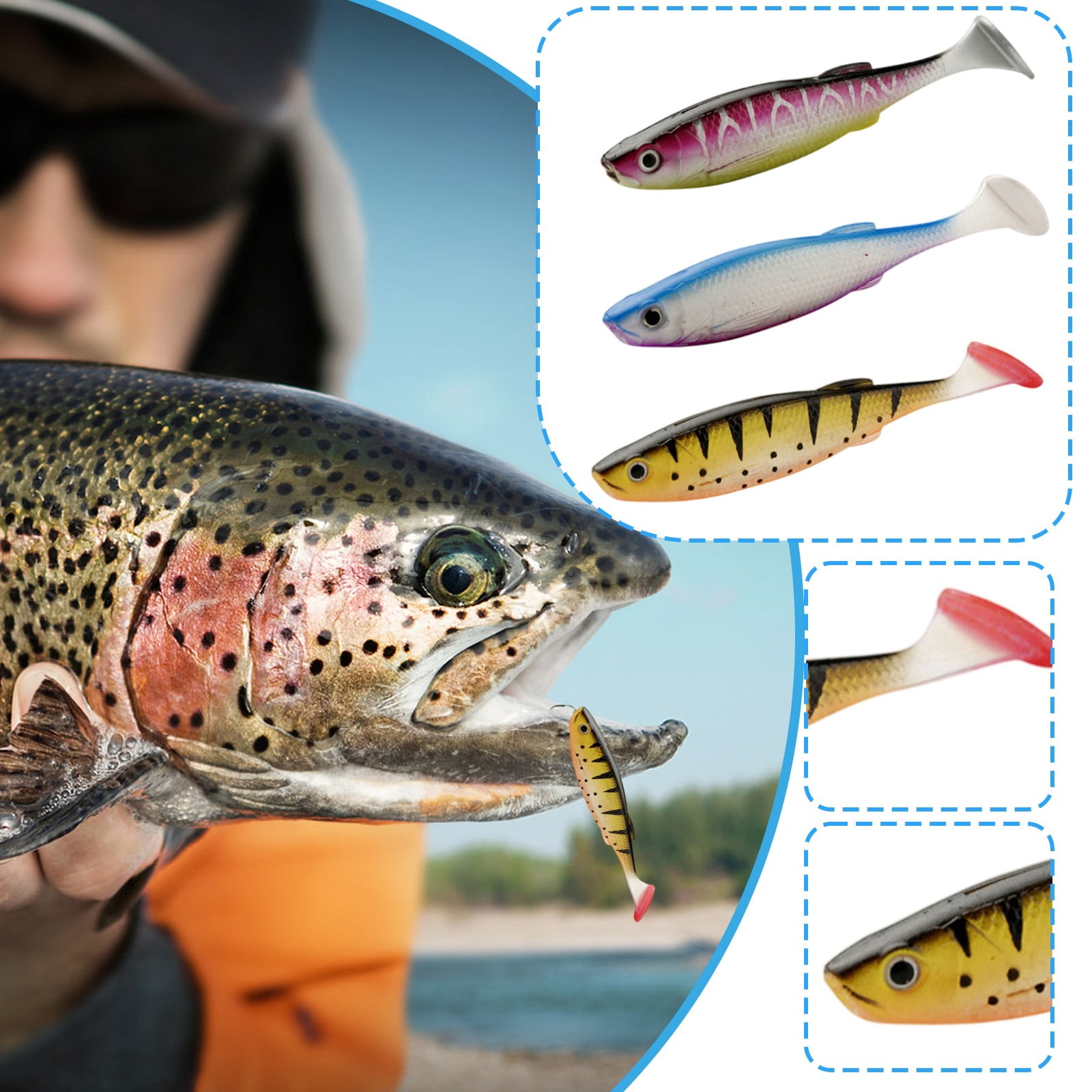 fish eyes 3d fishing lures soft Skull Lure Easy Kasting Comes with a super 3D Realistic Fishing Lures -