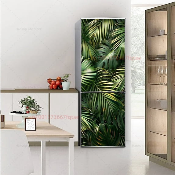 3D Realistic Fruit Printed Refrigerator Door Wrap Mural Decals Peel and Stick Waterproof Kitchen Fridge Door Sticker Wallpaper