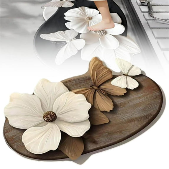 3D Realistic Pattern Non-Slip Absorbent Mat - Safe, Slip-Resistant, Quick-Drying, Absorbent Floor Mat, Durable Floor Mat, Non-Slip Mat for Entryway Mat, Friendly Easy to Clean (F,60 * 90cm)