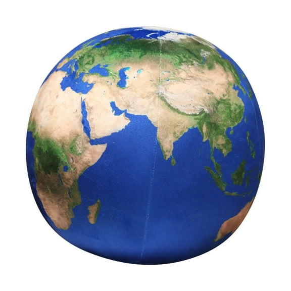 3D Realistic Planet Plush Pillow Miniature Earth Globe Soft Stuffed Toy Light Blue Small Size​