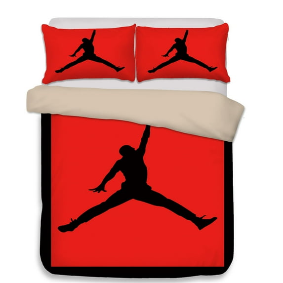 3D Red Basketball Duvet Cover Student Kids Basketball Bedding Set 3PC Microfiber 100% Boys and Teenagers Bed Set1Duvet cover,2Pillowcases,Twin Full Queen King Size