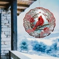 thumbnail image 1 of 3D Red Cardinal Wind Spinner 10 Inch Stainless Steel Bird Wind Sculpture Kinetic Art Hanging Ornament for Outdoor Garden, Yard, Patio, and Home Decoration Christmas Decor, 1 of 8