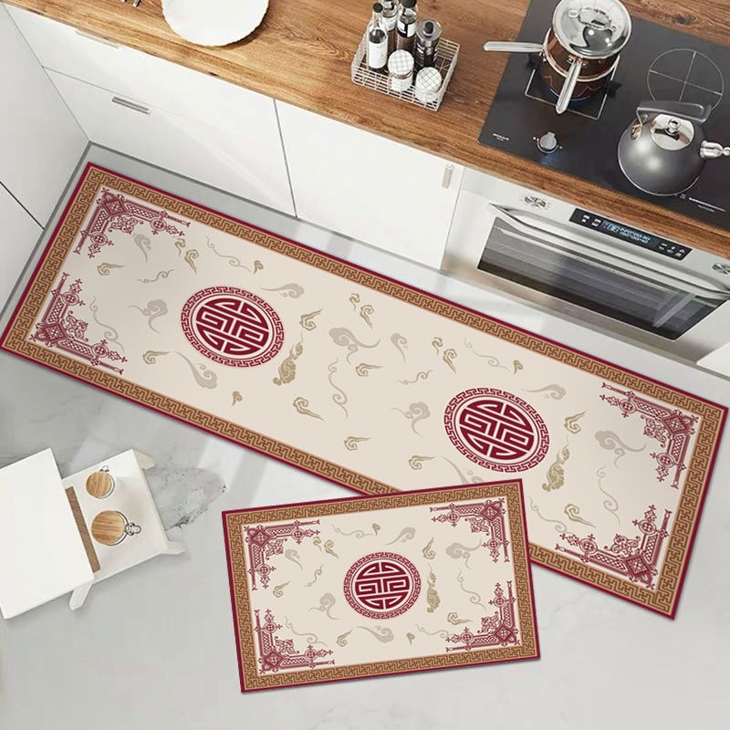 3D Red Kitchen Floor Mat Home Entrance Carpet Door Mat NonSlip Hallway