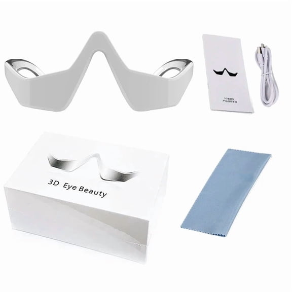 3D Red Light Therapy Eye Massager, EMS Microcurrent Glasses For Dark Circle & Puffiness Reduction, Eye Fatigue Relief And Wrinkle Care, USB Rechargeable With Heat, Home & Office Use