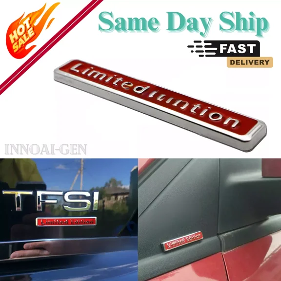 3D Red Metal Limited Edition Car Bumper Trunk Fender Lid Emblem Badge for Car