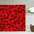 thumbnail image 1 of 3D Red Rose Plants Flowers Bathroom Curtain Love ce Bath Curtain Waterproof Fabric Shower Curtains Decor 240X180 With, 1 of 5