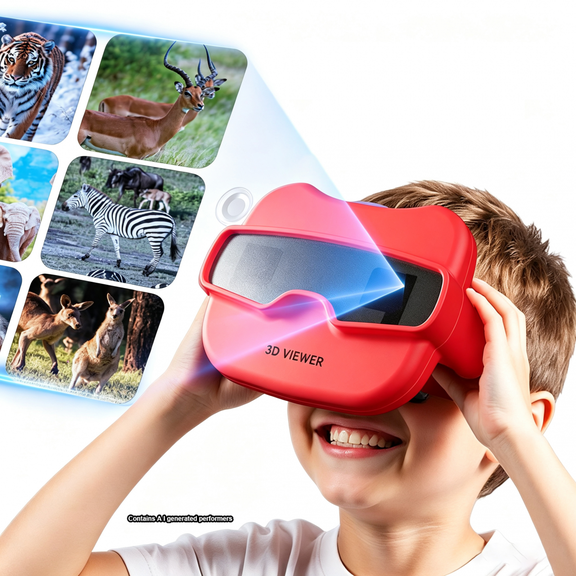 3D Reel Viewer Toy with 6 View Finder Reels, Educational, Ages 3+
