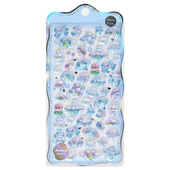 3D Relief Acrylic Sticker Rabbit Puppy Ghost Jelly Stickers Children Girls Journaling Decor Stationery Stickers Diary