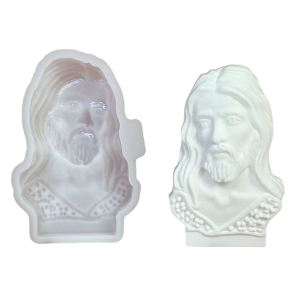 Reusable Flexible Silicone Mold For Handmade Concrete Plasters Holy Father Bust Statue Decorative Ornament Craft Project