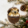 thumbnail image 1 of 3D Resin Animal Hanging Ornament, Forest Hazelnut Cute Animals Christmas Tree Decor, Woodland Cabin Accent & Winter Holiday Gift (Owl), 1 of 6