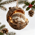 thumbnail image 1 of 3D Resin Animal Hanging Ornament, Forest Hazelnut Cute Animals Christmas Tree Decor, Woodland Cabin Accent & Winter Holiday Gift (Porcupine), 1 of 6