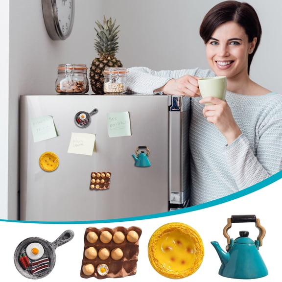 3D Resin Food Refrigerator Magnets - Realistic Snack Stickers for Kitchen Decor, Cute Funny Fridge Magnets, Novelty Food Magnets for Home Office Locker, Unique Gift for Foodies