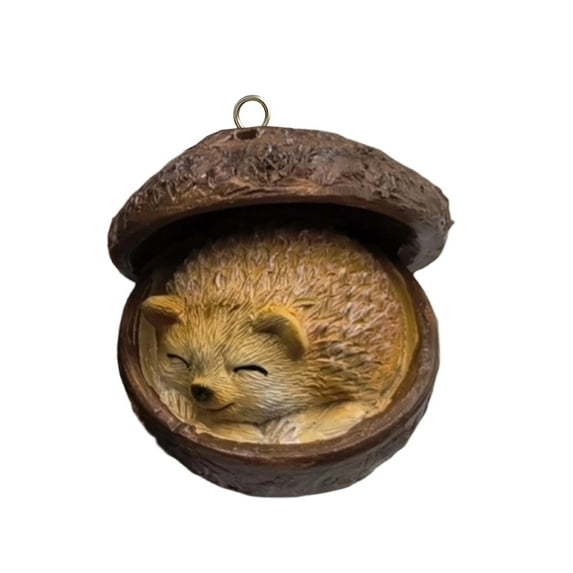 3D Resin Sculpture Forest Animal Acorn Ornaments Cozy Forest Christmas Ornaments Cute Forest Animal Christmas Trees Hanging Decorations Rustic Nature-Themed Home Decor Animal Lovers Gift D