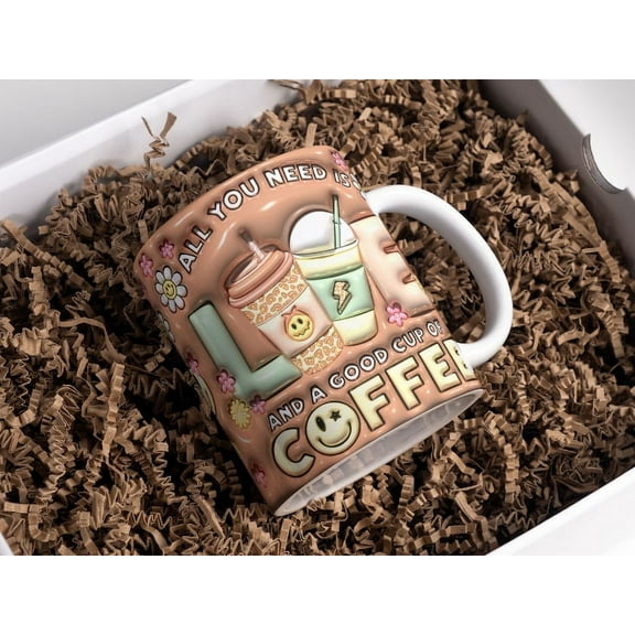 3D Retro Coffee Lovers Inflated Mug Coffee Lover Gift