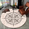 thumbnail image 1 of 3D Retro Compass Series Circle Area Rug Round Carpet Rug for Living Room Bedroom Sofa Foot Pad r Non-slip Floor Mat Gift, 1 of 6