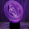 thumbnail image 1 of 3D Ring Night Light LED Illusion Lamp Bedside Desk Table Lamp, Loveboat 7 Color Changing Lights with Acrylic Flat & ABS Base & USB Charger as Home Decor and A Best Gift, 1 of 7