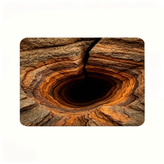 3D Rock Deep Hole Floor Mat Creative Optical Illusion Entryway Rug