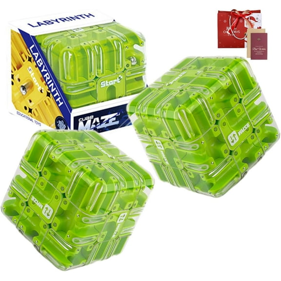 3D Rolling Ball Maze Cube - 2026 New Large Labyrinth 3D Puzzle Maze Cube for Spatial Awareness Brain Training