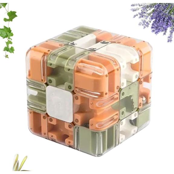 3D Rolling Ball Maze Cube,2026 new Large Labyrinth 3D Puzzle Maze Cube Relief and Logical Thinking Training Educational Game(Blue)