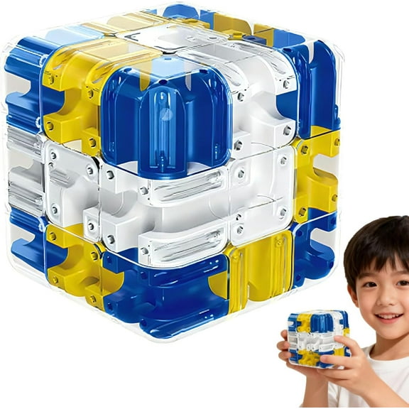 3D Rolling Ball Maze Cube, Ball Rolling Cube Challenge & Large Labyrinth Puzzle - Engaging Marble Maze Cube for Adults & Teens