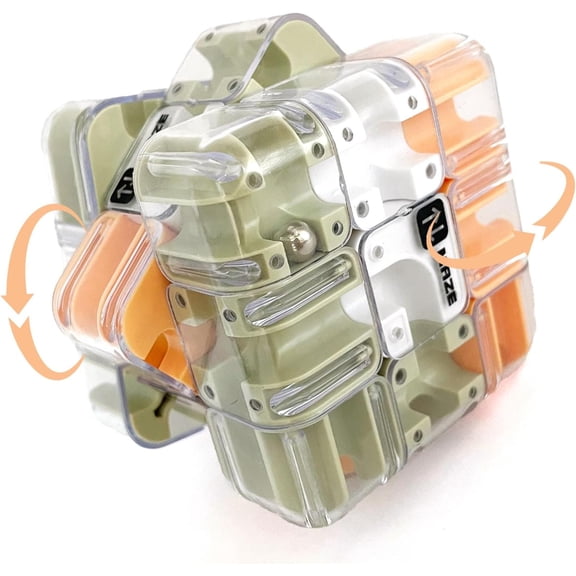 3D Rolling Ball Maze Cube, Large Brain Teaser Puzzle Game for Spatial Recognition, Stress Relief, Focus & Logic Skill Development