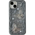 thumbnail image 1 of 3D Roman Column Border Shape Glitter Compatible with iPhone Case (Black Butterfly,iPhone 12), 1 of 7
