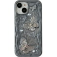 thumbnail image 1 of 3D Roman Column Border Shape Glitter Compatible with iPhone Case (Black Butterfly,iPhone 15 Pro Max), 1 of 7