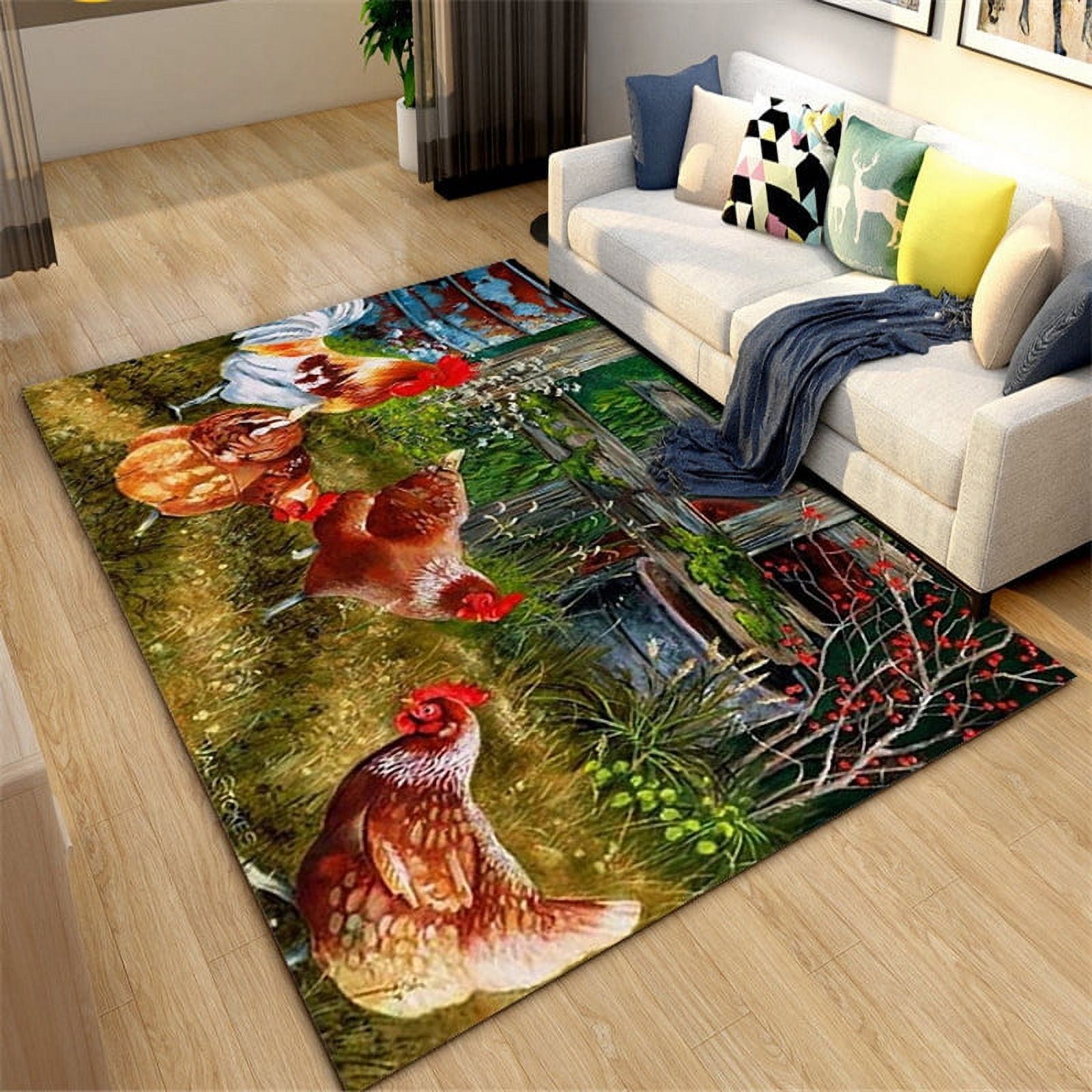 Hen Rug 3D Rooster Hen Chicken Carpet Living Room r Rug Entrance Hallway ...