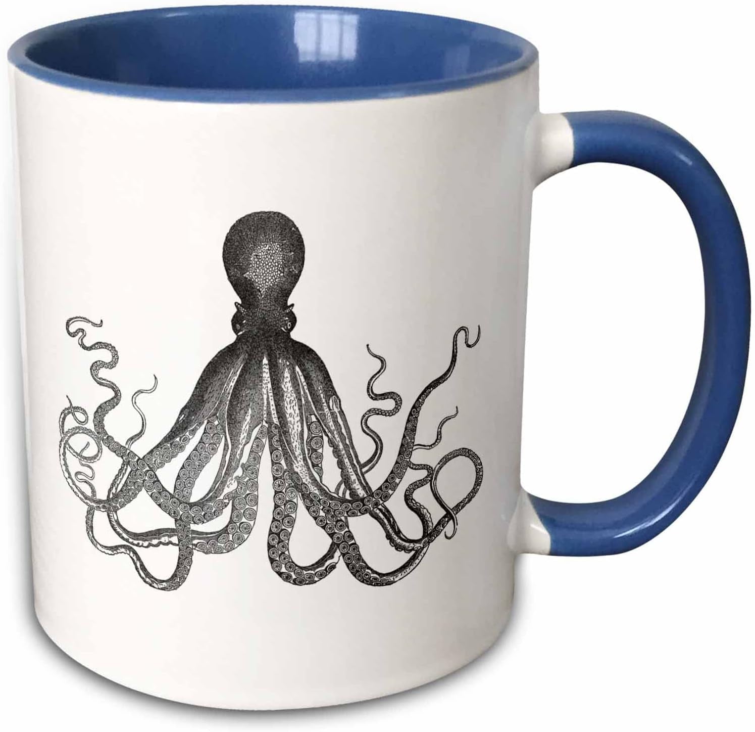 3D Rose 112921_6 Ceramic Mug, Blue/White