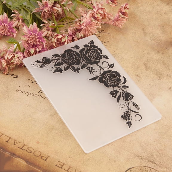 3D Rose 3D Embossing Folder, Ouginx 5x7 inch 3D Textured Plate Templates for Card Making Scrapbooking Paper Craft Tool