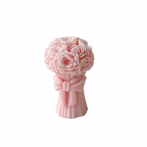 3D Rose Bouquet Candle Molds for Candle Making, Bonquet of Flower Candle Mold Valentine's Day Silicone Flower Molds for Aromatherapy Candles Wax Soap Resin Craft Supplies