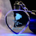 thumbnail image 1 of 3D Rose Crystal Keychain with LED Light ,Valentine's Day Gift for Girlfriend Wife Women, Birthday Presents Lamp Anniversary Night Light, 1 of 5