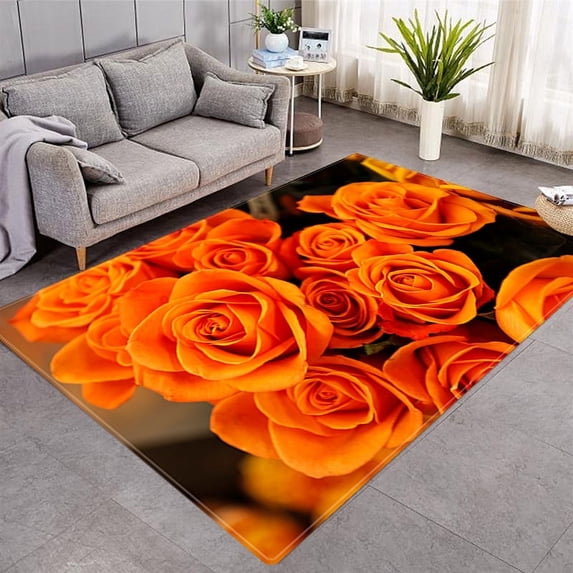 3D Rose Flower Carpet Living Room Large Area Rug Bedroom Decor Mat Hallway Doormat Entranc