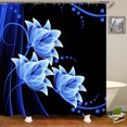3D Rose Flower Shower Curtain Set NonSlip Rugs Bath Mat Toilet Lid