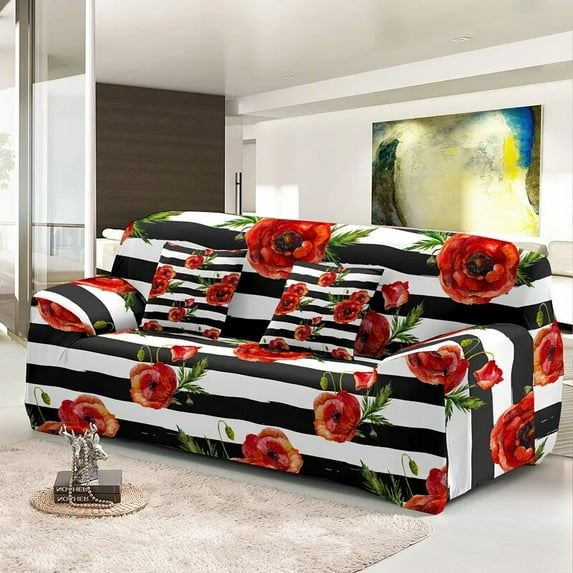 3D Rose Flowers Sofa Cover for Living Room Elastic Funda Couch Cover Stretch Slipcover 1-4 Seat Furniture Protector
