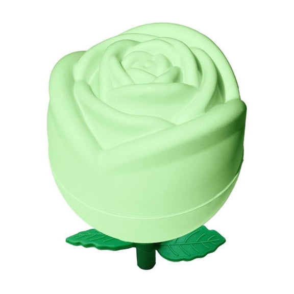 3D Rose Ice Cube Mold, Food Grade Silicone Ice Tray, Easy Release Reusable Rose Shaped Ice Maker for Whiskey, Cocktails & Home Parties Green