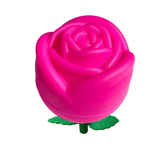 3D Rose Ice Cube Mold, Food Grade Silicone Ice Tray, Easy Release Reusable Rose Shaped Ice Maker for Whiskey, Cocktails & Home Parties Hot Pink